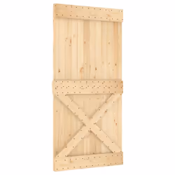 vidaXL Sliding Door Barn Door with Hardware Set Interior Door Solid Wood Pine