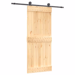 vidaXL Sliding Door with Hardware Set Interior Door Barn Door Solid Wood Pine