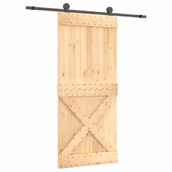 vidaXL Sliding Door with Hardware Set Interior Door Barn Door Solid Wood Pine