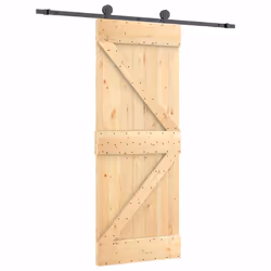 vidaXL Sliding Door with Hardware Set Interior Door Barn Door Solid Wood Pine