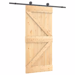 vidaXL Sliding Door with Hardware Set Interior Door Barn Door Solid Wood Pine