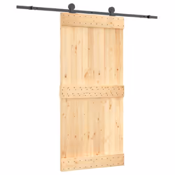 vidaXL Sliding Door with Hardware Set Interior Door Barn Door Solid Wood Pine
