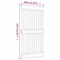 vidaXL Sliding Door with Hardware Set Interior Door Barn Door Solid Wood Pine