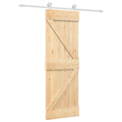 vidaXL Sliding Door Barn Door with Hardware Set Interior Door Solid Wood Pine