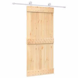 vidaXL Sliding Door Barn Door with Hardware Set Interior Door Solid Wood Pine