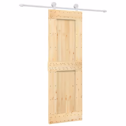 vidaXL Sliding Door Barn Door with Hardware Set Interior Door Solid Wood Pine