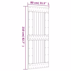vidaXL Sliding Door Barn Door with Hardware Set Interior Door Solid Wood Pine