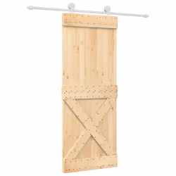 vidaXL Sliding Door Barn Door with Hardware Set Interior Door Solid Wood Pine