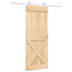 vidaXL Sliding Door Barn Door with Hardware Set Interior Door Solid Wood Pine