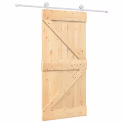 vidaXL Sliding Door Barn Door with Hardware Set Interior Door Solid Wood Pine