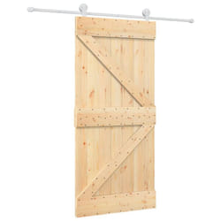 vidaXL Sliding Door Barn Door with Hardware Set Interior Door Solid Wood Pine