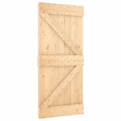 vidaXL Sliding Door Barn Door with Hardware Set Interior Door Solid Wood Pine