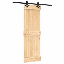 vidaXL Sliding Door Barn Door with Hardware Set Interior Door Solid Wood Pine