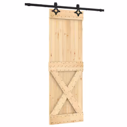 vidaXL Sliding Door Barn Door with Hardware Set Interior Door Solid Wood Pine
