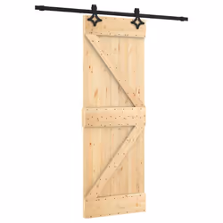 vidaXL Sliding Door with Hardware Set Interior Door Barn Door Solid Wood Pine