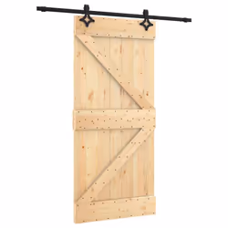 vidaXL Sliding Door with Hardware Set Interior Door Barn Door Solid Wood Pine