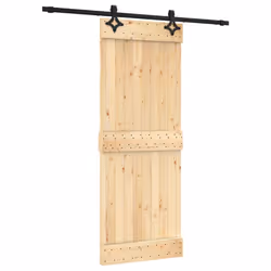 vidaXL Sliding Door with Hardware Set Interior Door Barn Door Solid Wood Pine