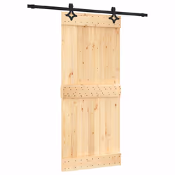 vidaXL Sliding Door with Hardware Set Interior Door Barn Door Solid Wood Pine