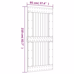 vidaXL Sliding Door with Hardware Set Interior Door Barn Door Solid Wood Pine - Additional view 10