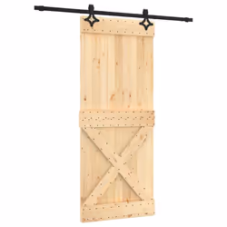 vidaXL Sliding Door with Hardware Set Interior Door Barn Door Solid Wood Pine