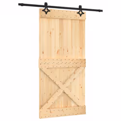 vidaXL Sliding Door with Hardware Set Interior Door Barn Door Solid Wood Pine