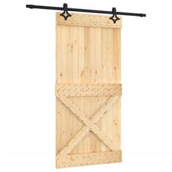 vidaXL Sliding Door with Hardware Set Interior Door Barn Door Solid Wood Pine