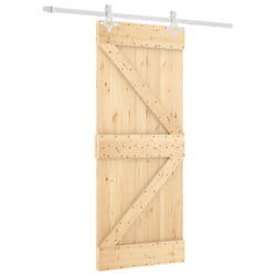 vidaXL Sliding Door with Hardware Set Interior Door Barn Door Solid Wood Pine