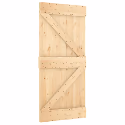 vidaXL Sliding Door Barn Door with Hardware Set Interior Door Solid Wood Pine
