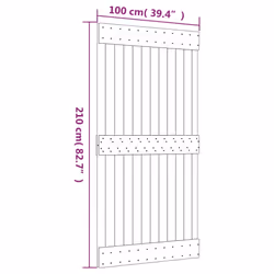 vidaXL Sliding Door with Hardware Set Interior Door Barn Door Solid Wood Pine