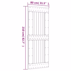 vidaXL Sliding Door with Hardware Set Interior Door Barn Door Solid Wood Pine