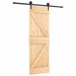 vidaXL Sliding Door with Hardware Set Interior Door Barn Door Solid Wood Pine