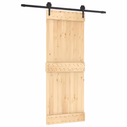 vidaXL Sliding Door with Hardware Set Interior Door Barn Door Solid Wood Pine