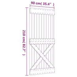 vidaXL Sliding Door with Hardware Set Interior Door Barn Door Solid Wood Pine - Additional view 3
