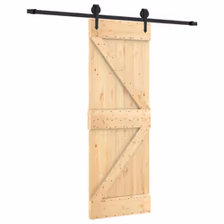vidaXL Sliding Door with Hardware Set Interior Door Barn Door Solid Wood Pine