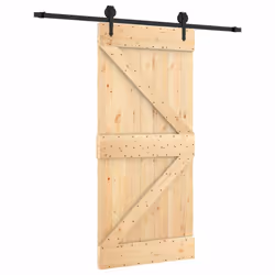 vidaXL Sliding Door with Hardware Set Interior Door Barn Door Solid Wood Pine