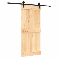 vidaXL Sliding Door with Hardware Set Interior Door Barn Door Solid Wood Pine