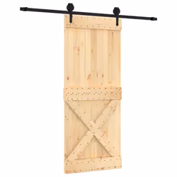 vidaXL Sliding Door with Hardware Set Interior Door Barn Door Solid Wood Pine