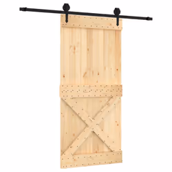 vidaXL Sliding Door with Hardware Set Interior Door Barn Door Solid Wood Pine