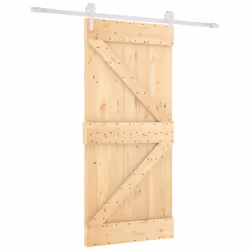 vidaXL Sliding Door with Hardware Set Interior Door Barn Door Solid Wood Pine