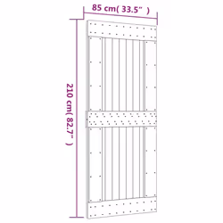 vidaXL Sliding Door with Hardware Set Interior Door Barn Door Solid Wood Pine - Additional view 10