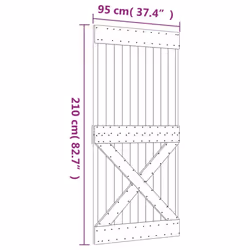 vidaXL Sliding Door with Hardware Set Interior Door Barn Door Solid Wood Pine - Additional view 3