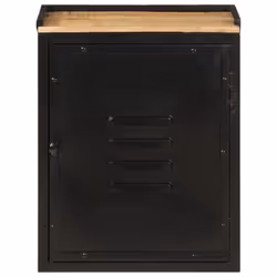 vidaXL Bathroom Cabinet Storage Vanity Unit Cupboard Iron and Solid Wood Mango - Additional view 2