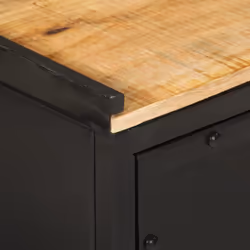 vidaXL Bathroom Cabinet Storage Vanity Unit Cupboard Iron and Solid Wood Mango - Additional view 5