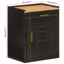 vidaXL Bathroom Cabinet Storage Vanity Unit Cupboard Iron and Solid Wood Mango - Additional view 9