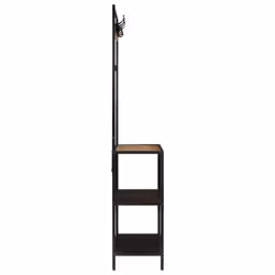 vidaXL Coat Rack Stand Shoe Rack Hall Clothes Rail Solid Wood Mango and Iron