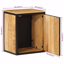 vidaXL Bathroom Cabinet Storage Vanity Unit Cupboard Solid Wood Mango and Iron - Additional view 3