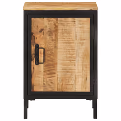 vidaXL Bathroom Cabinet Storage Vanity Unit Cupboard Solid Wood Mango and Iron - Additional view 2