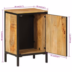 vidaXL Bathroom Cabinet Storage Vanity Unit Cupboard Solid Wood Mango and Iron - Additional view 9