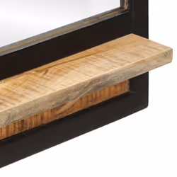 vidaXL Mirror with Shelf Bath Mirror Wall Mirror Glass and Solid Wood Mango - Additional view 5