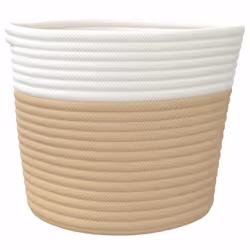 vidaXL Storage Baskets Laundry Washing Basket Laundry Hamper 2 pcs Cotton - beige - Additional view 4
